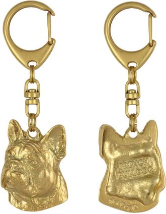 OEM Bulldog Franc&eacute;s Ii - Llavero Con Forma De Perro Ba&ntilde;ado En Oro, Adorno Para Bolso, Accesorio De Lujo De Art-dog