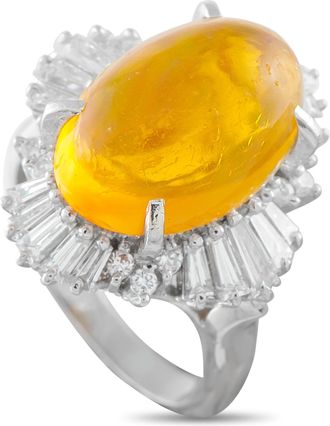 Luxury Bazaar Platinum 1.45ct Diamond and Opal Ring MF43-052126