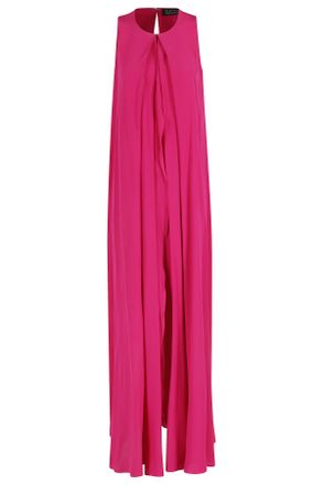 Gianluca Capannolo Fuchsia Anka Draped Front-Opening Silk Maxi Dress
