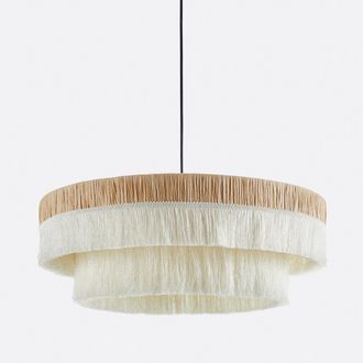 La Redoute Interieurs Hanglamp in raffia met franjes &Oslash;50 cm, Kavi