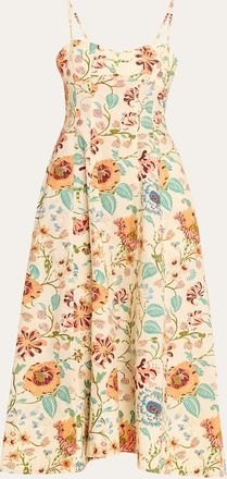 Ulla Johnson Fiora Floral Cotton Midi Dress