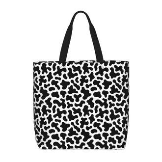 Generic Women Handbag Dog Dalmatian Print Daily Bag Folding Fashion Shopping Bags, For Christmas, School, Daily, Birthday, Gym