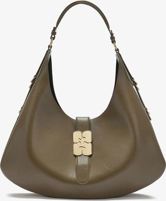 Ganni Green Large Kat Bag in