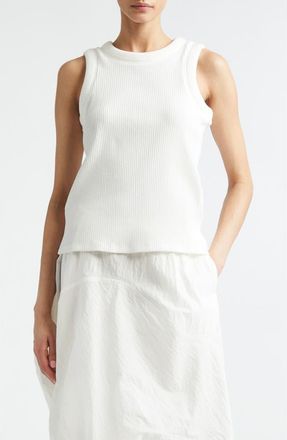 Melitta Baumeister Circle Rib Tank in White at Nordstrom, Size X-Small