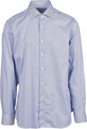 Brio Italiano White/Blue Striped Cotton Shirt