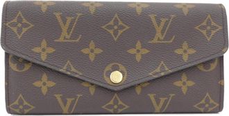 Louis Vuitton Brown Fuchsia Marron Coated Canvas Long Wallet (Bi-Fold) (Pre-Owned)