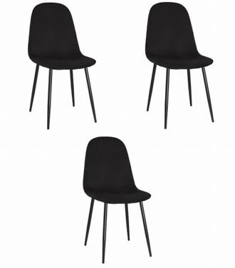 OEM Silla Como - Terciopelo Negro X 3