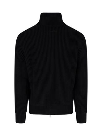 Maison Margiela Ribbed Wool Cardigan - Black