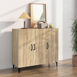vidaXL Aparador De Madera De Ingenier&iacute;a Roble Sonoma 90x34x80 Cm Vidaxl