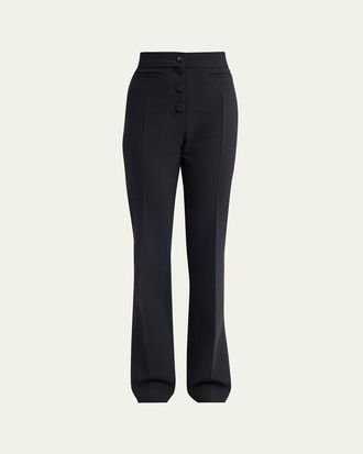 Valentino Garavani Button-Front Straight-Leg Trousers