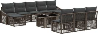 vidaXL Conjunto De Sof&aacute;s De Jard&iacute;n 11 Uds. Gris Y Gris Oscuro Vidaxl