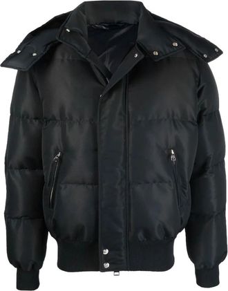 Alexander McQueen Wollen Blend Gewatteerde Bomber - Heren - Winterjassen - Zwart - M - Wol - Jassen