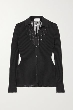 Gabriela Hearst Camicia In Seta Punto A Giorno A Coste Aera - Nero