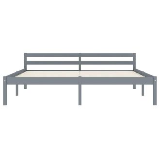 Berkfield Home Modern Bed Frame Grey Solid Pine Wood 180x200 cm Super King