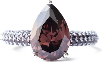 Izabel Display Anello con zircone - Marrone