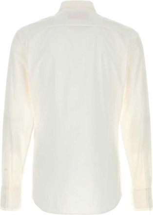 Valentino Garavani Mens White Cotton Shirt Naturale Exterior: Camicie