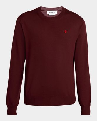 Alexander McQueen Men & apos;s Wool Knit Chest-Skull Crewneck Sweater
