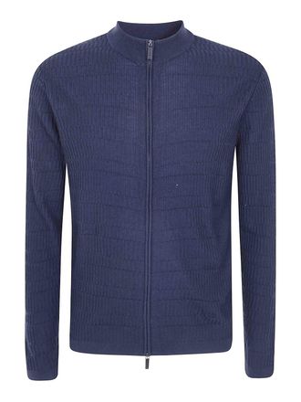 Emporio Armani Navy Crew-neck Cardigan