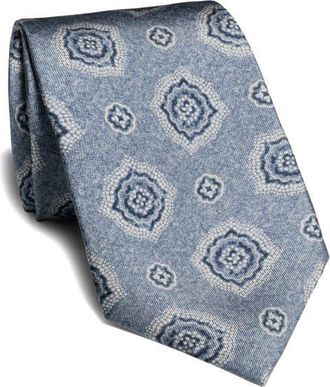 Jack Victor Carney Medallion Silk Tie in Faded Blue at Nordstrom