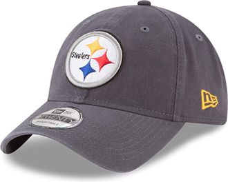 New Era NFL Core Classic 9TWENTY Graphite Adjustable Hat Cap - One Size, Pittsburgh Steelers, One size