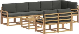 vidaXL Conjunto De Sof&aacute;s De Exterior 9 Uds. Blanco Y Antracita Vidaxl