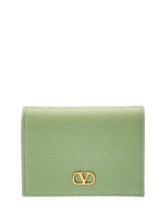 Valentino Vlog Signature Leather Card Case