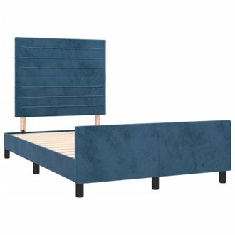 vidaXL Vidaxl - Estructura De Cama Sin Colch&oacute;n Terciopelo Azul Oscuro 120x190cm