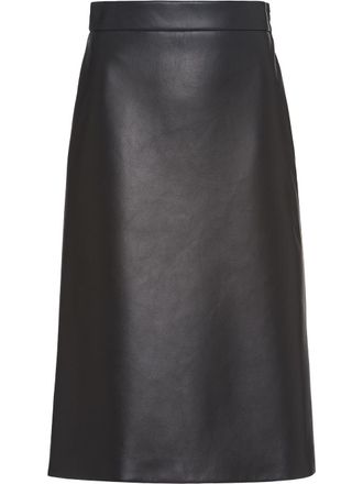 Prada leather midi skirt - women - Lamb Skin - 38 - Black