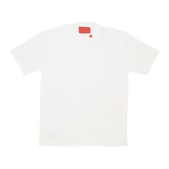 Vision Of Super T-Shirts, male, White, L, Red Heart Tee Off White Mens T-shirt