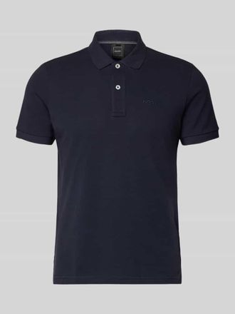 Geox Slim Fit Poloshirt mit Logo-Stitching in Marine, Gr&ouml;&szlig;e XXXL