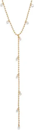 Nordstrom Scattered Cubic Zirconia Y-Necklace in Clear- Gold at Nordstrom
