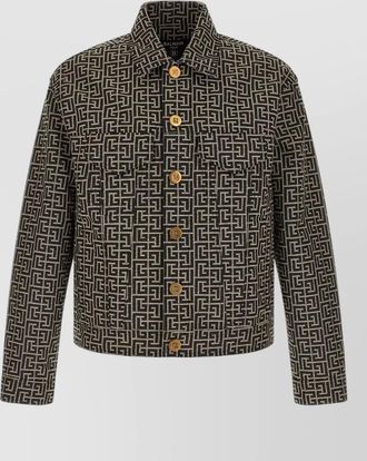 Balmain monogram jacquard jacket front pockets