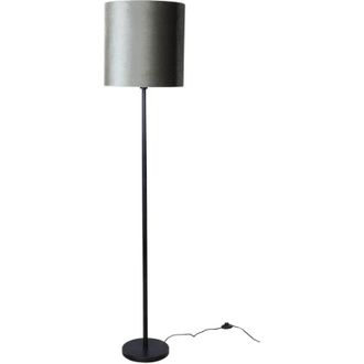 QAZQA Cl&aacute;sico/antiguo L&aacute;mpara De Pie Negra Con Pantalla De Terciopelo Verde 40 Cm - Simplo Acero /terciopelo /textil Redonda Adecuado Para Led Max. 1 X 60 W