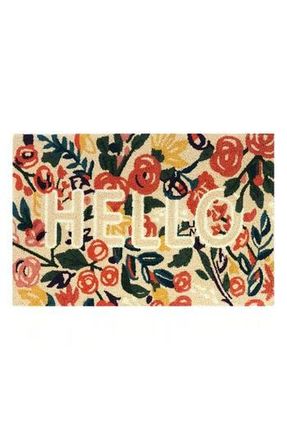 R16 Home Reba Hello Door Mat in Birch Multi at Nordstrom Rack, Size 24X36