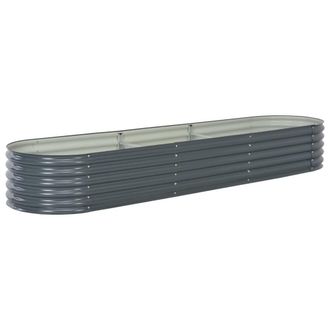Berkfield Home Garden Raised Bed 320x80x44 cm Galvanised Steel Grey | Size: 320 x 80 x 44 cm