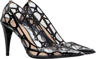 Valentino Garavani Valentino Black VLogo PVC Heels Size 37