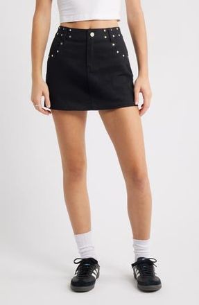 BP. Stud Denim Miniskirt in Black at Nordstrom Rack, Size 25