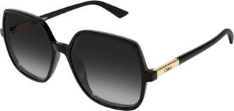 Chlo&eacute; Geometric Zonnebrillen - unisex - Zonnebrillen - Zwart - 55 MM - Nylon - Accessoires