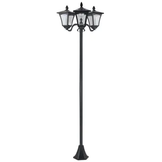 OUTSUNNY Lampione Da Giardino A Energia Solare Con 3 Luci Led Nero