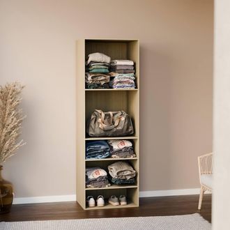 Sweeek Modular Open Wardrobe Shelf Unit in Light Brown