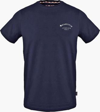 Aquascutum Mens Regular Fit Crew Neck Short Sleeve T-Shirt - Navy - Size: 2X large