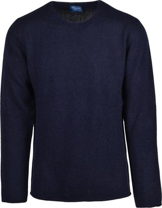 Daniele Fiesoli Pullover Girocollo - Heren - Ronde hals truien - Blauw - L - Wol - Truien & Vesten