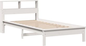 vidaXL Vidaxl - Cama con estantería sin colchón madera maciza de pino 90x190 cm