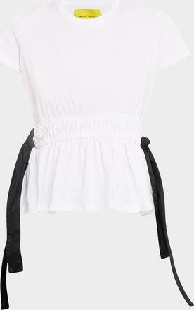 Marques Almeida Crewneck Bow Detail T-Shirt