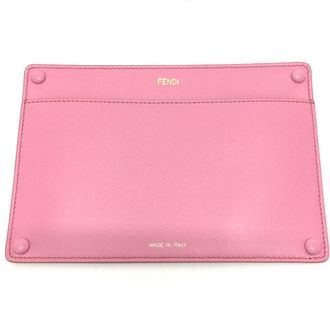 Fendi Pink Leather Pouch (Pre-Owned)
