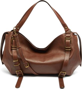 Diesel D-One-Large top-handle bag in treated leather - Handbags - Unisex - Brown