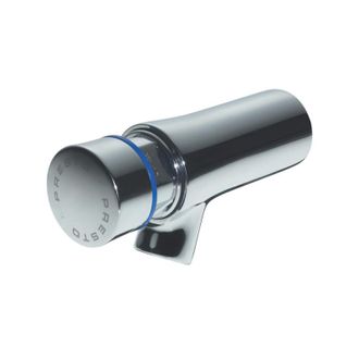 Presto Grifo Temporizado De Pulsador Con Palanca De Agua Fr&iacute;a Mural Para Lavabo Presto Neo Cromado
