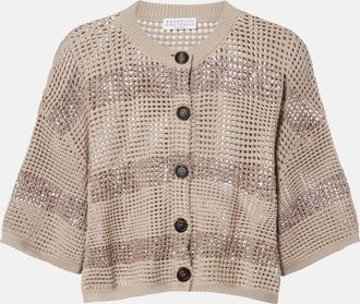 Brunello Cucinelli Sequined cotton cardigan