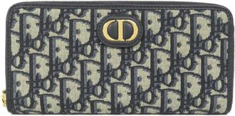 Dior Blue Canvas Long Wallet (Bi-Fold) (Pre-Owned)
