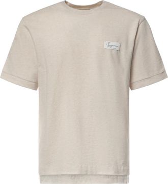 Jacquemus Camiseta con parche de logo - Tops - Hombre - Beige - 2XL